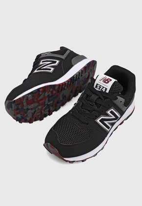 Tenis Lifestyle Negro-Blanco-Gris New Balance Kids PC 574
