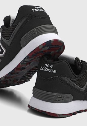 Tenis Lifestyle Negro-Blanco-Gris New Balance Kids PC 574