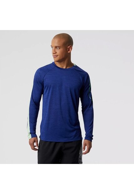 Camisa New Balance Original Vb1-Impact Run Azul Para Hombres