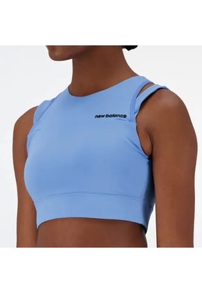 Top New Balance Original Shape Shield Crop Bra Azul Mujer