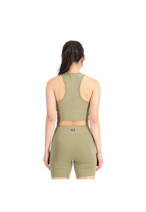 Top Marca New Balance Essentials Bra Original Verde Mujer