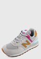 Tenis Lifestyle Gris-Amarillo-Fucsia New Balance 574 de New Balance