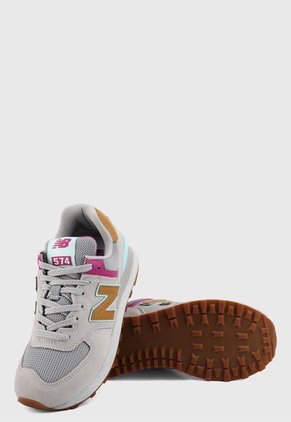 Tenis Lifestyle Gris-Amarillo-Fucsia New Balance 574