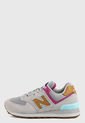 Tenis Lifestyle Gris-Amarillo-Fucsia New Balance 574 de New Balance