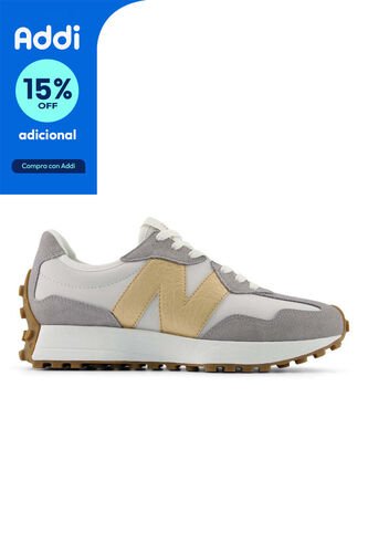 Tenis New Balance 327 Mujer-Gris/Dorado New Balance