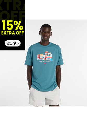 Camisa Deportiva New Balance Original Boxes Azul Para Hombre New Balance