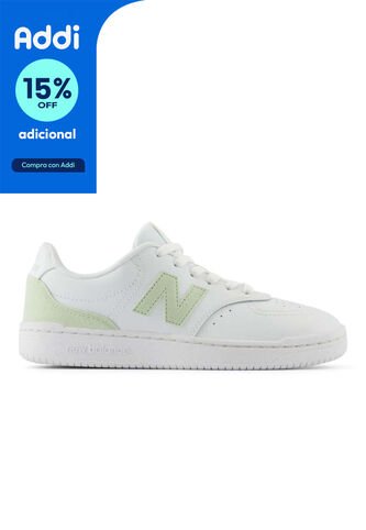 Tenis New Balance Bb80 Mujer-Blanco/Verde New Balance