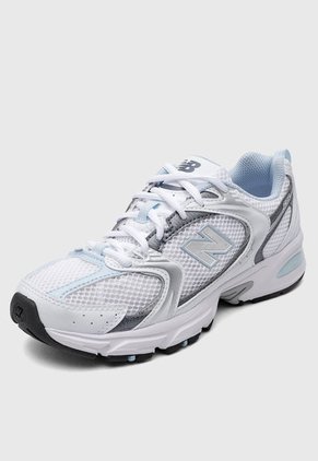 Tenis Lifestyle Blanco-Plateado-Celeste New Balance 530