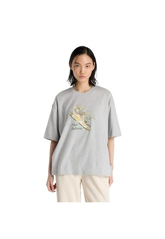 Camisa Deportiva New Balance Original Flower Shoe Gris Mujer New Balance
