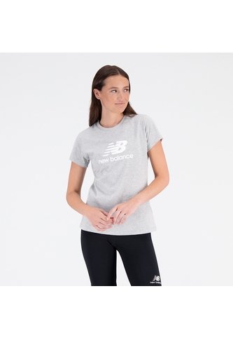 Camisa Deportiva New Balance Original Ess Stacked Gris Mujer New Balance