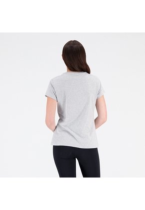 Camisa Deportiva New Balance Original Ess Stacked Gris Mujer