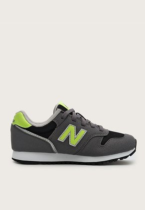 Tenis Lifestyle Gris-Negro-Verde Neón New Balance Kids 373