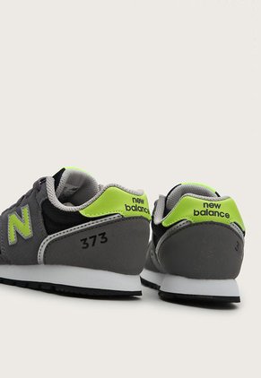 Tenis Lifestyle Gris-Negro-Verde Neón New Balance Kids 373