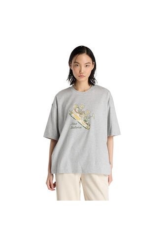 Camisa Deportiva New Balance Original Flower Shoe Gris Mujer New Balance
