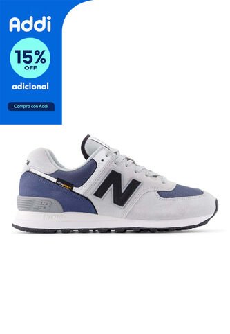 Tenis New Balance 574 Hombre-Gris/Azul New Balance