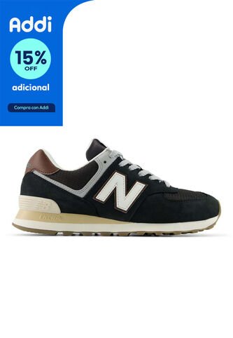Tenis New Balance 574 Hombre-Negro/Marron New Balance