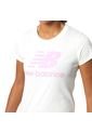 Camiseta New Balance Essentials Stacked Para Mujer-Blanco de New Balance