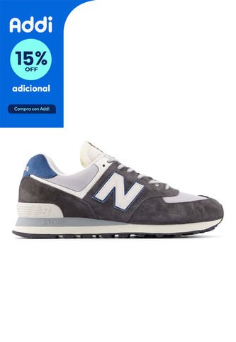 Tenis New Balance 574 Hombre-Negro/Blanco New Balance