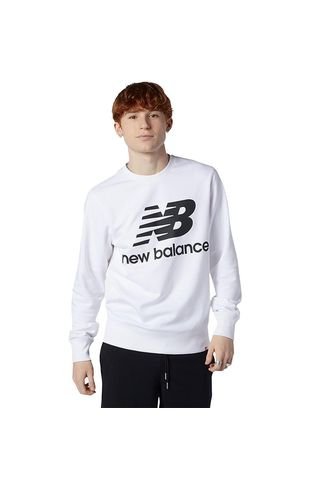 Sueter New Balance Essentials Stacked LogoCrew Hombre-Blanco New Balance