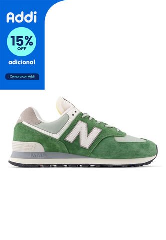 Tenis New Balance 574 Hombre-Verde/Blanco New Balance