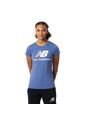 Camiseta New Balance Essentials Stacked Para Mujer-Celeste de New Balance