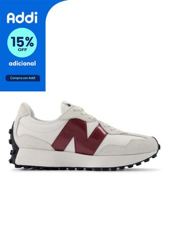 Tenis New Balance 327 Mujer-Blanco/Vino Tinto New Balance