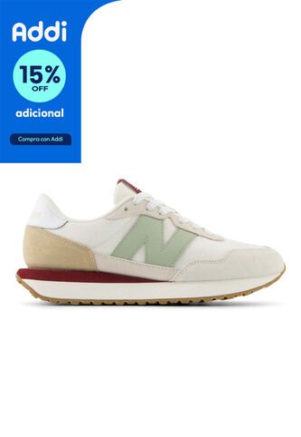 Tenis New Balance 237 Mujer-Beige/Verde New Balance