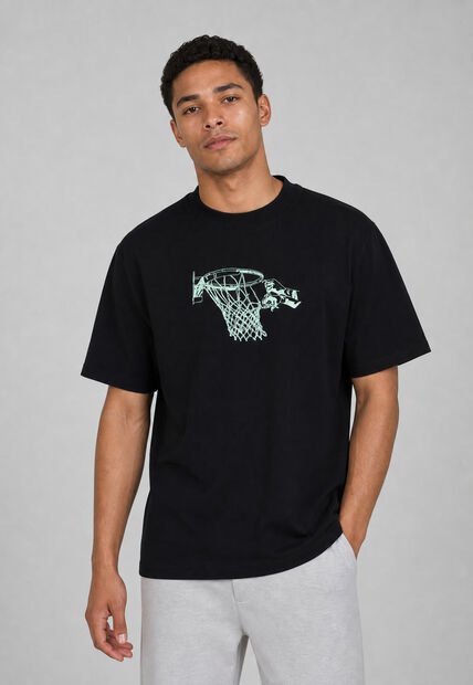 Camiseta new balance Hoops Tradition Negro