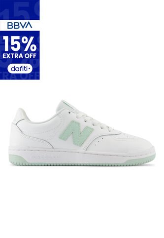 Tenis New Balance Bb80 Mujer-Blanco/Verde New Balance
