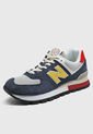 Tenis Lifestyle Azul-Gris-Amarillo New Balance 574 de New Balance