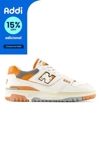 Tenis New Balance 550-Blanco/Naranja New Balance