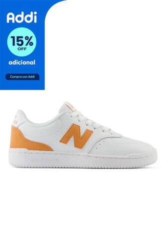 Tenis New Balance Bb80 Mujer-Blanco/Naranja New Balance