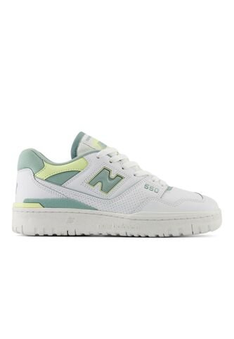 Tenis New Balance 550 Mujer-Blanco/Verde New Balance