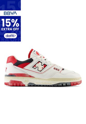 Tenis New Balance 550-Blanco/Rojo New Balance