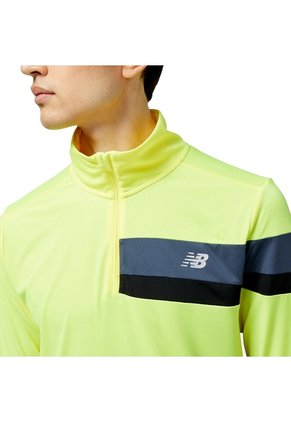 Camiseta New Balance Accelerate HalfZip Amarillo Para Hombre
