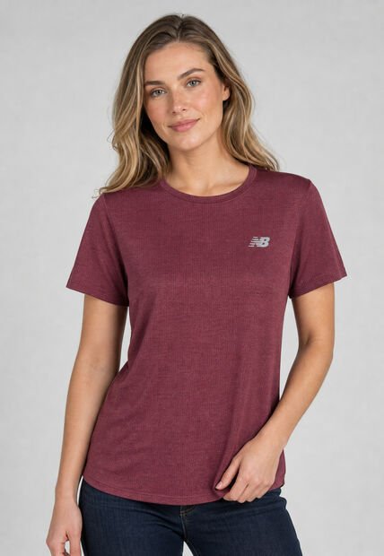 Camiseta Training new balance Athletics Borgoña