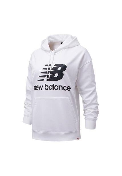 Hoodie New Balance Essentials Para Mujer-Blanco/Negro
