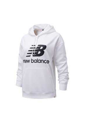 Hoodie New Balance Essentials Para Mujer-Blanco/Negro