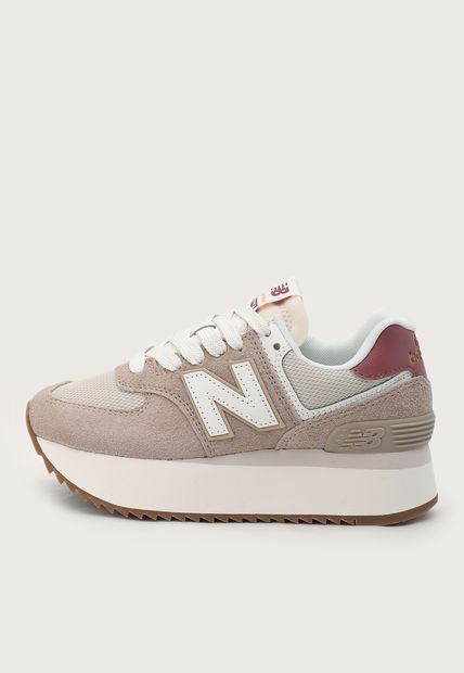 Tenis Lifestyle Taupé-Marfil-Borgoña New Balance 574