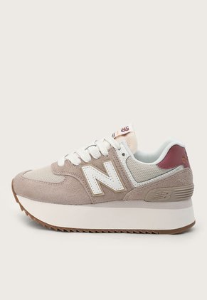 Tenis Lifestyle Taupé-Marfil-Borgoña New Balance 574