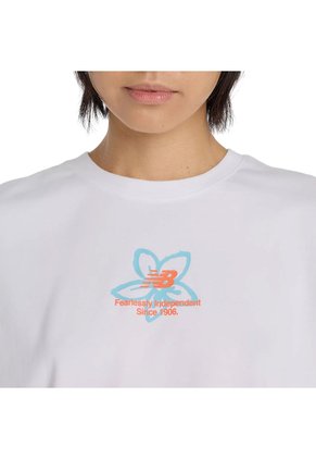 Camisa Deportiva New Balance Originals Graphics Blanco Mujer