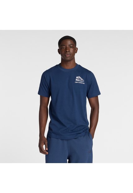 Camiseta New Balance Original Sport Sketch Azul Para Hombres