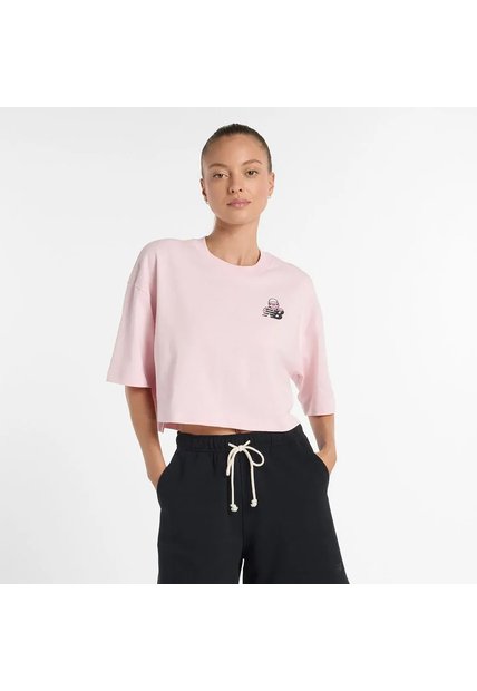 Camisa Deportiva New Balance Originals X Face Oka Rosa Mujer