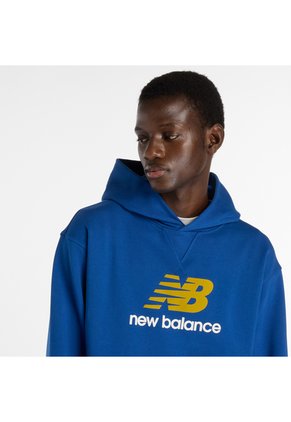 Hoodies New Balance Athletics French Terry Logo Azul Hombres