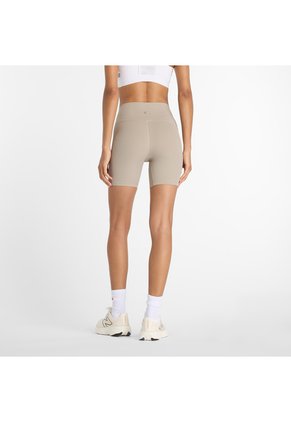 Pantaloneta New Balance Originales High Rise 6'' Beige Mujer