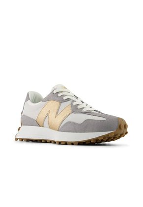 Tenis New Balance 327 Mujer-Gris/Dorado