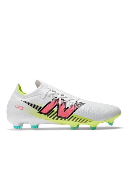 New Balance Guayos New Balance Unisex Furon Pro FG V7+- Blanco-Amarillo Guayos