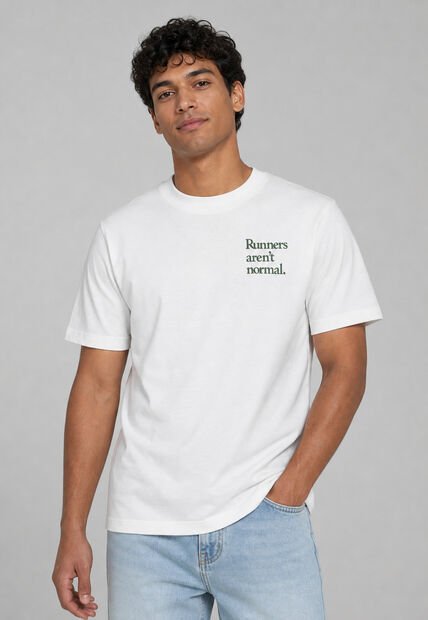 Camiseta new balance Runners Arent Normal Marfil