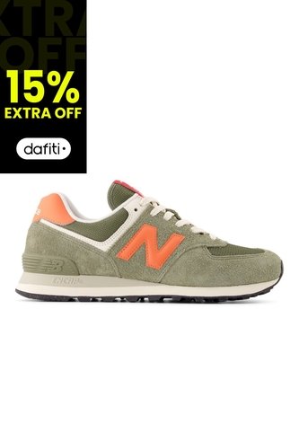 Tenis New Balance 574 Hombre-Verde/Naranja New Balance