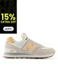 Tenis New Balance 574 Mujer-Gris/Naranja de New Balance